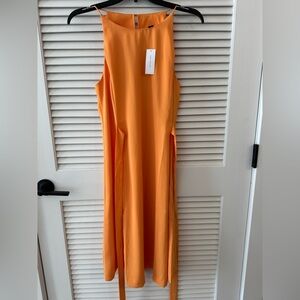 ANN TAYLOR NWT | halter sleeveless flare midi dress with tie